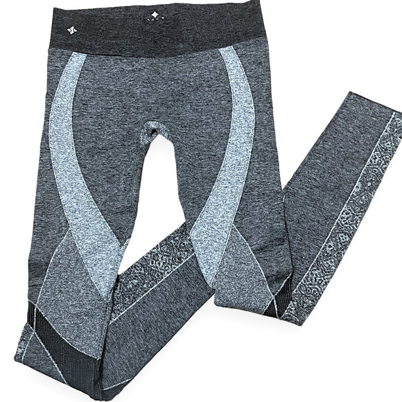 NUX London Leggings NWT Heathered Charcoal and Black Medium Compression Small - Picture 2 of 13
